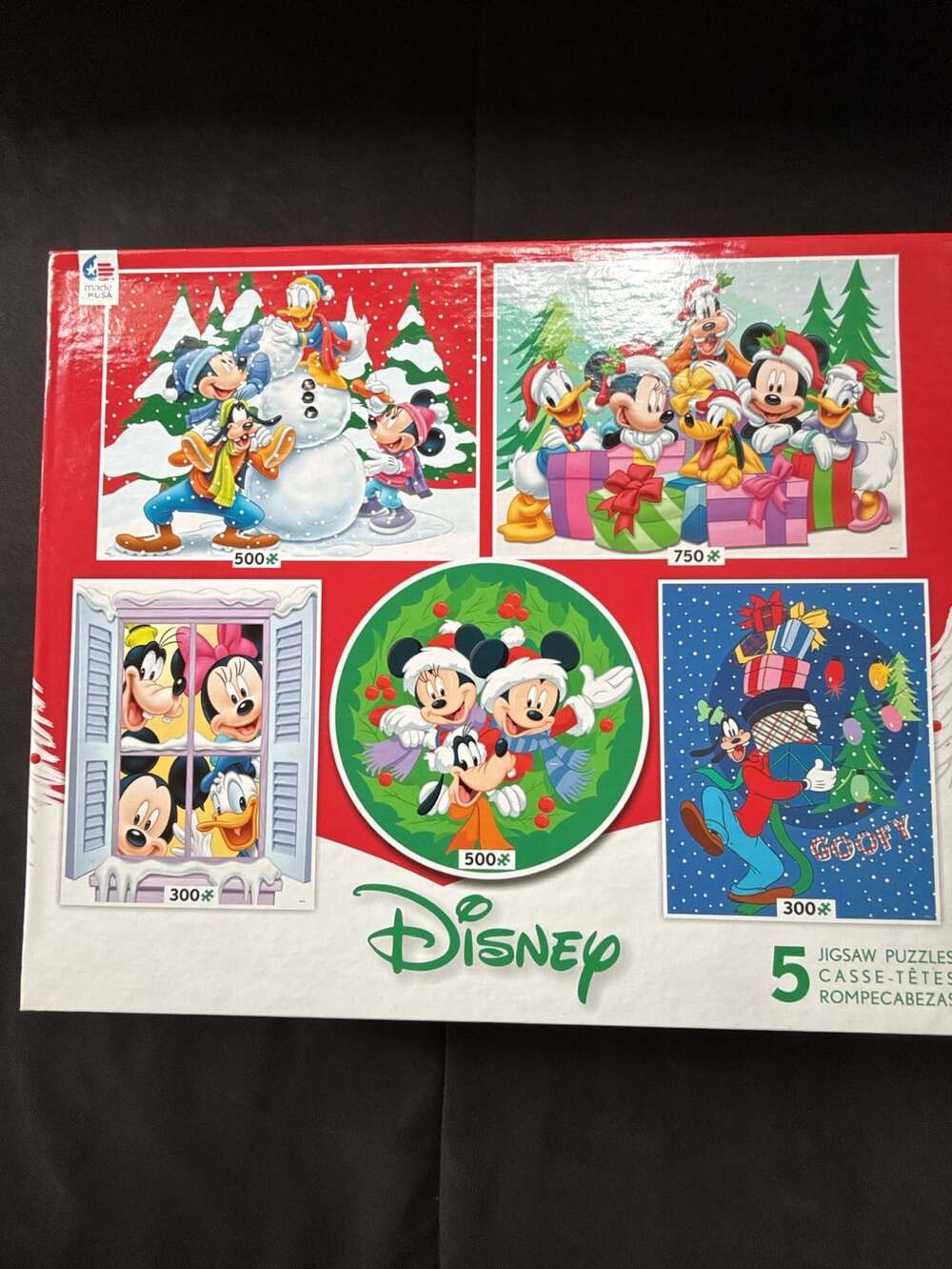 Ceaco Disney Holiday Fun Multipack 5 Jigsaw Puzzles Christmas
